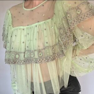 Size M, womens, Free People Disco top in 'Nile Lily'. GORGEOUS! A must have!